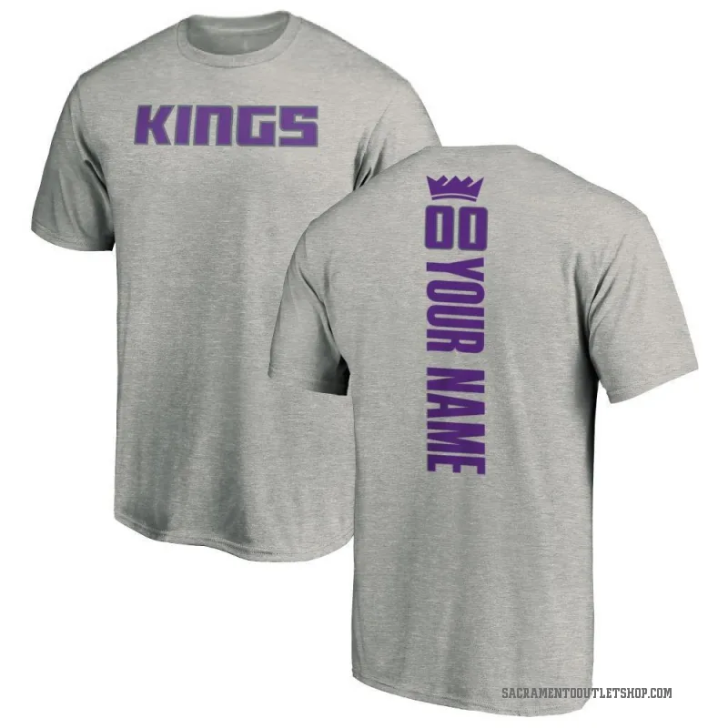 Custom Men's Sacramento Kings Ash Backer T-Shirt