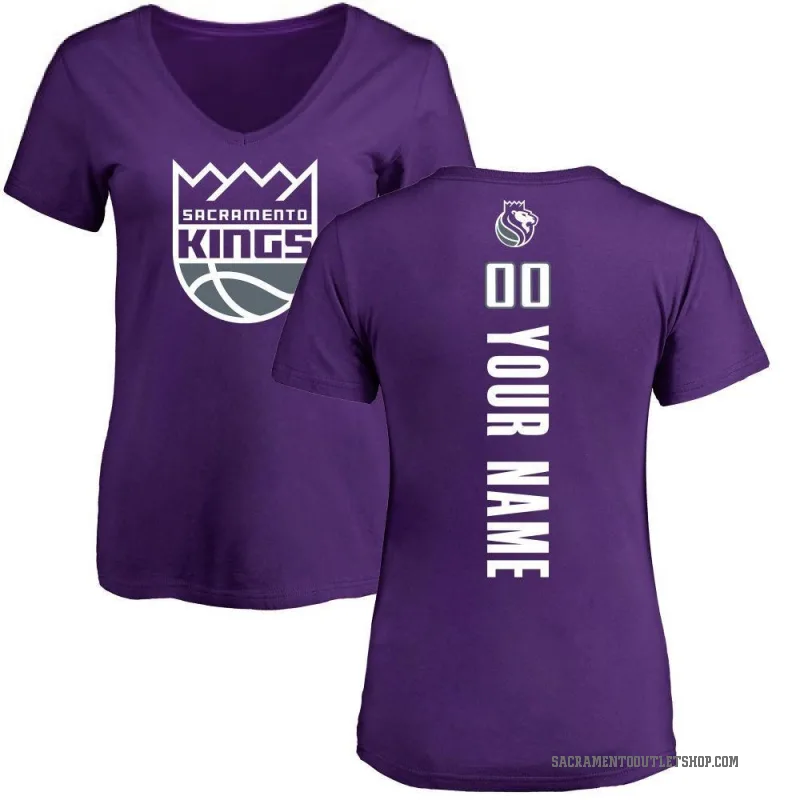 Custom Women's Purple Sacramento Kings Backer T-Shirt