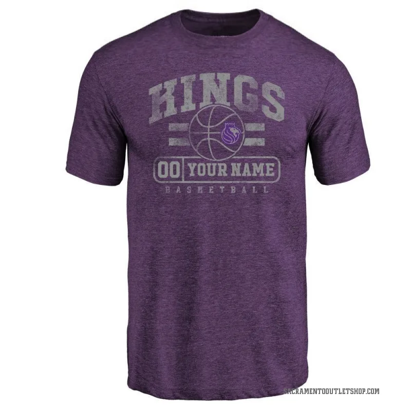 Custom Youth Purple Sacramento Kings Baseline T-Shirt
