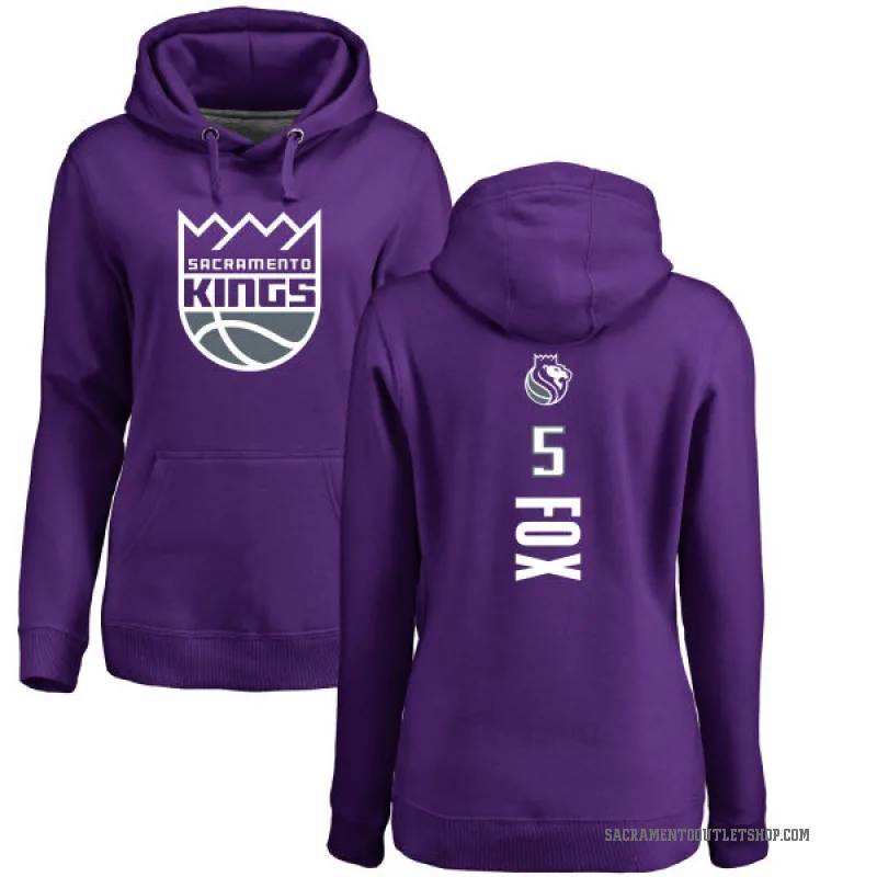 De'Aaron Fox Women's Purple Sacramento Kings Branded Backer Pullover Hoodie