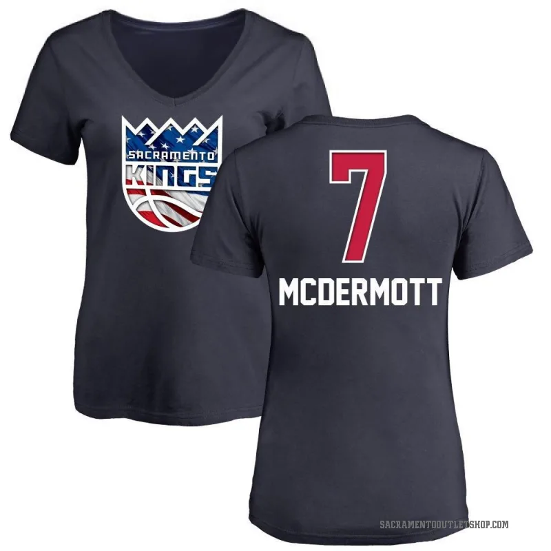 Doug McDermott Women's Navy Sacramento Kings Name and Number Banner Wave V-Neck T-Shirt