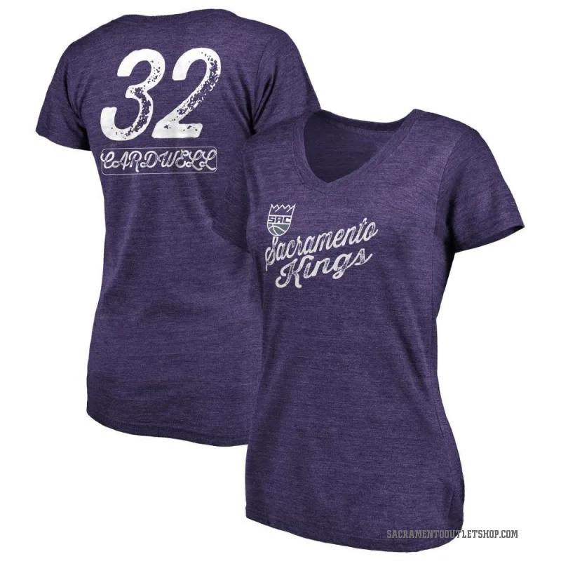 Dylan Cardwell Women's Purple Sacramento Kings Sideline V-Neck T-Shirt