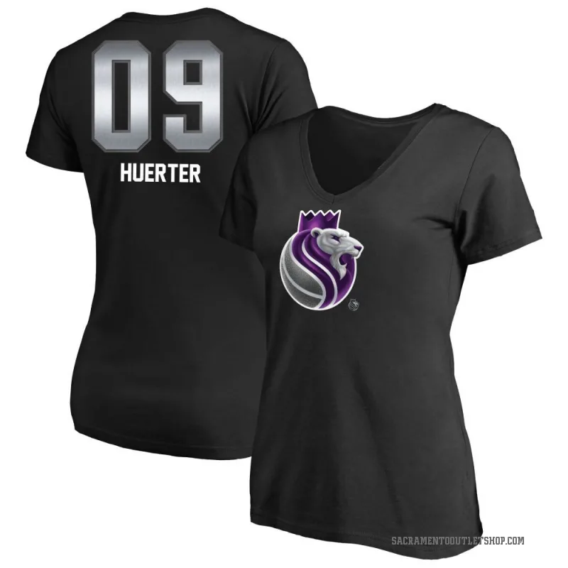 Kevin Huerter Women's Black Sacramento Kings Midnight Mascot T-Shirt