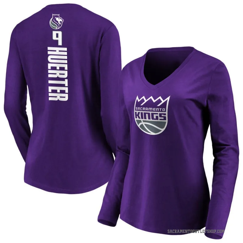 Kevin Huerter Women's Purple Sacramento Kings Backer Long Sleeve T-Shirt