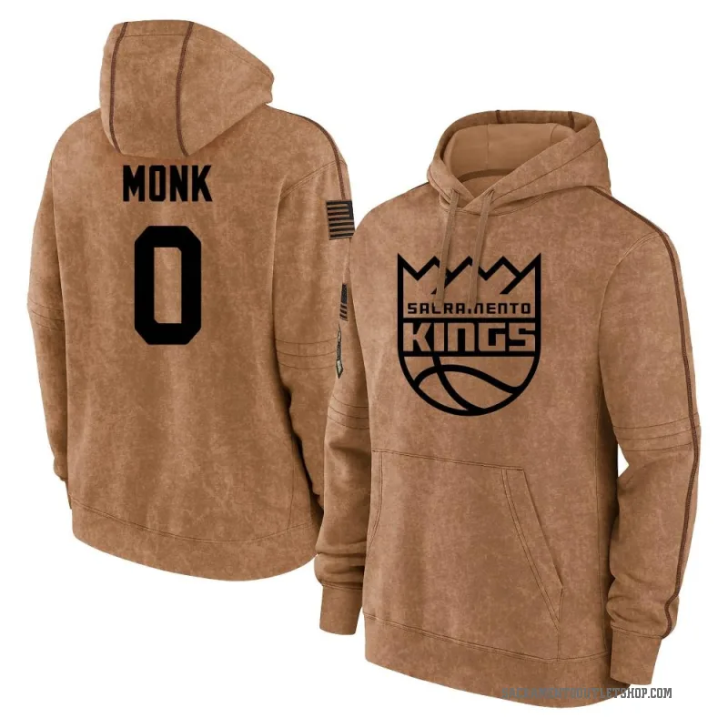 Malik Monk Men's Brown Sacramento Kings 2023 Salute to Service Club Pullover Hoodie