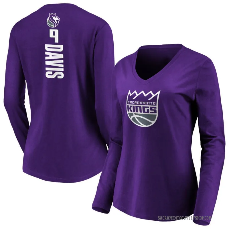 Terence Davis Women's Purple Sacramento Kings Backer Long Sleeve T-Shirt