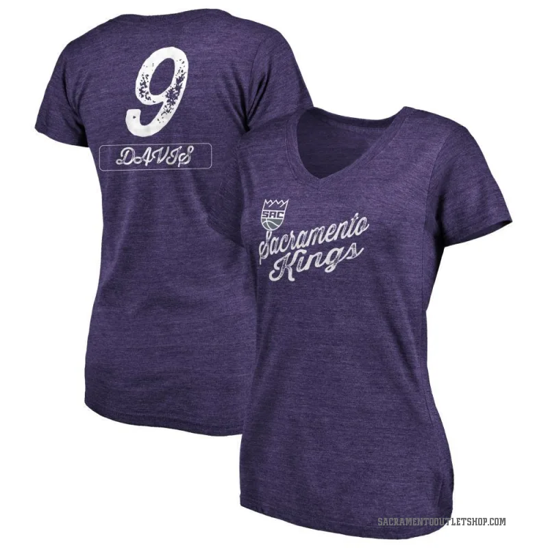 Terence Davis Women's Purple Sacramento Kings Sideline V-Neck T-Shirt